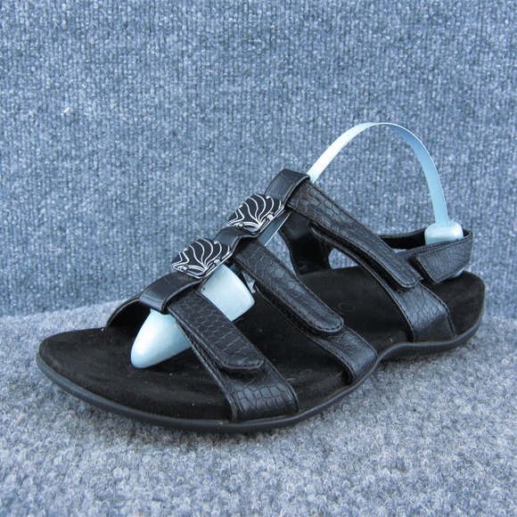 Vionic Amber Women Gladiator Sandal Shoes Black Synthetic Size 6 Wide - Picture 1 of 10